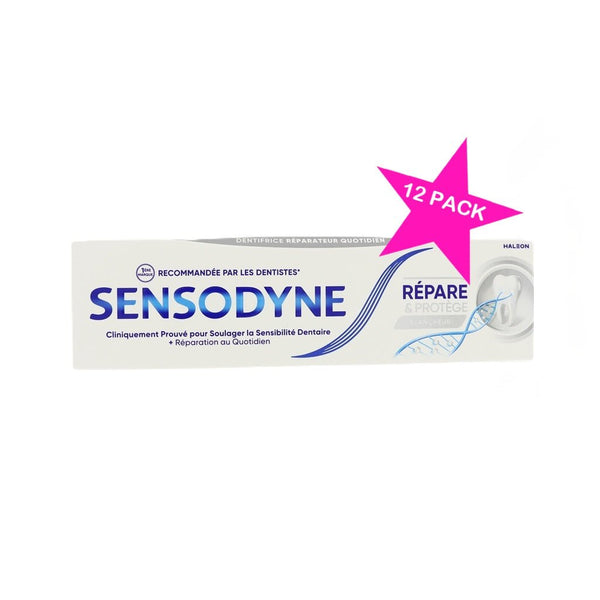 SENSODYNE 12PACK Repair en Protect Whitening tandpasta 75ml EXP 08/26 OP = OP - Tandpasta - PrijzenStorm.nl