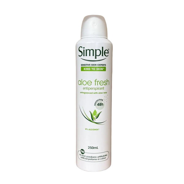 Simple Aloe Fresh deodorant spray 250ml - Deodorant - PrijzenStorm.nl