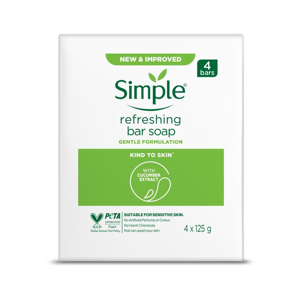 Simple Refreshing bar soap 4x125gr - Zeepblokje - PrijzenStorm.nl