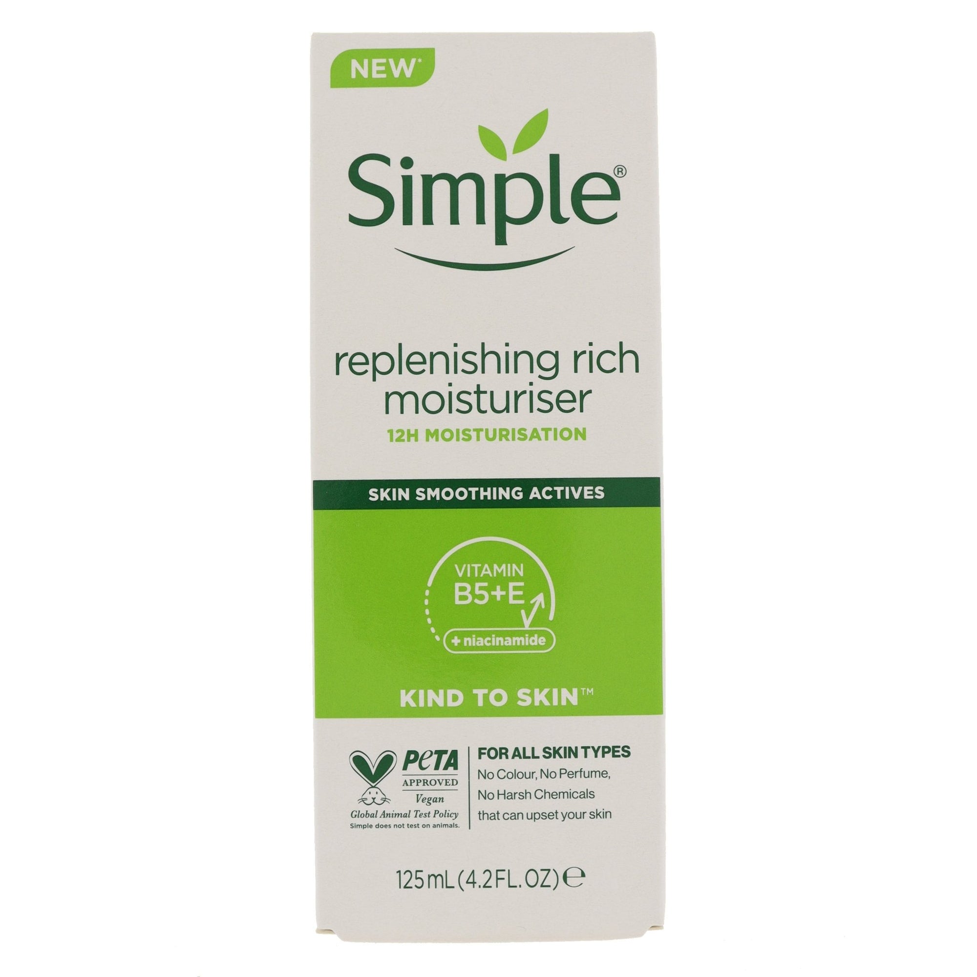 Simple Replenishing Rich Moisturiser 125ml - Gezichtscrème - PrijzenStorm.nl