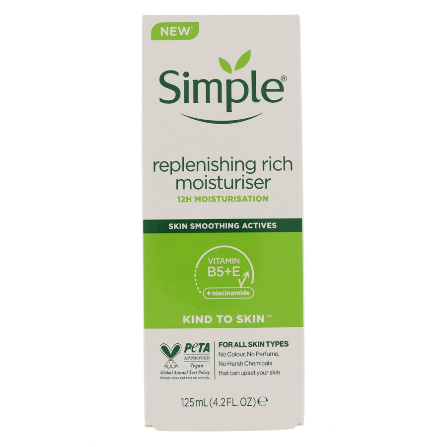 Simple Replenishing Rich Moisturiser 125ml - Gezichtscrème - PrijzenStorm.nl