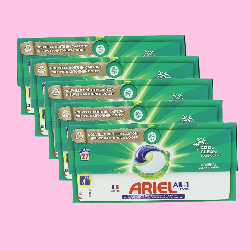 Super Deal 5x 27 Pods Ariel Original All in1 Pods totaal 135 stuks Profiteer nu van deze aanbieding! - Pods - PrijzenStorm.nl