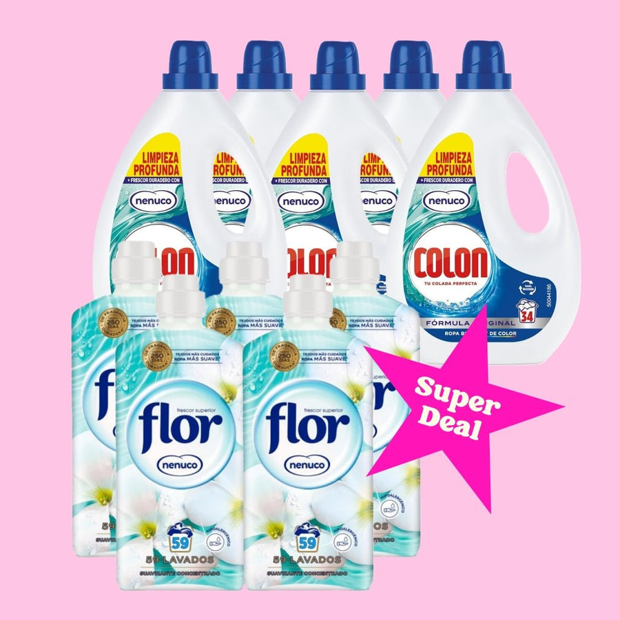 Super Deal 5x Nenuco Colon wasmiddel 5x Nenuco flor wasverzachter -Wasmiddel- PrijzenStorm.nl
