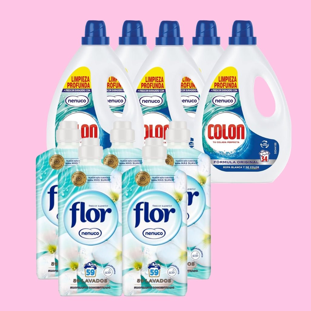 Super Deal 5x Nenuco Colon wasmiddel 5x Nenuco flor wasverzachter - Wasmiddel - PrijzenStorm.nl
