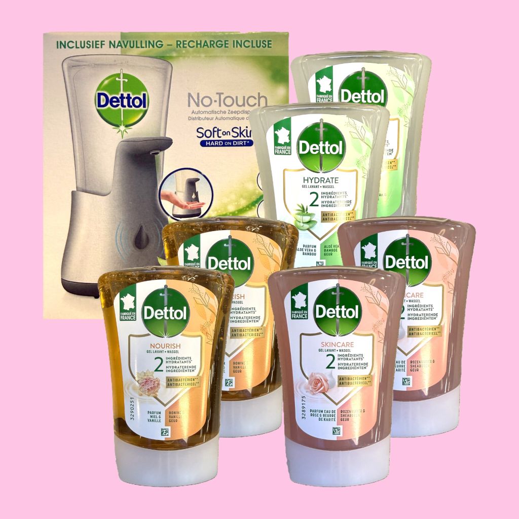 Super Deal = 6x Dettol No Touch navulling 250ml + GRATIS zeepdispenser - Handzeep - PrijzenStorm.nl