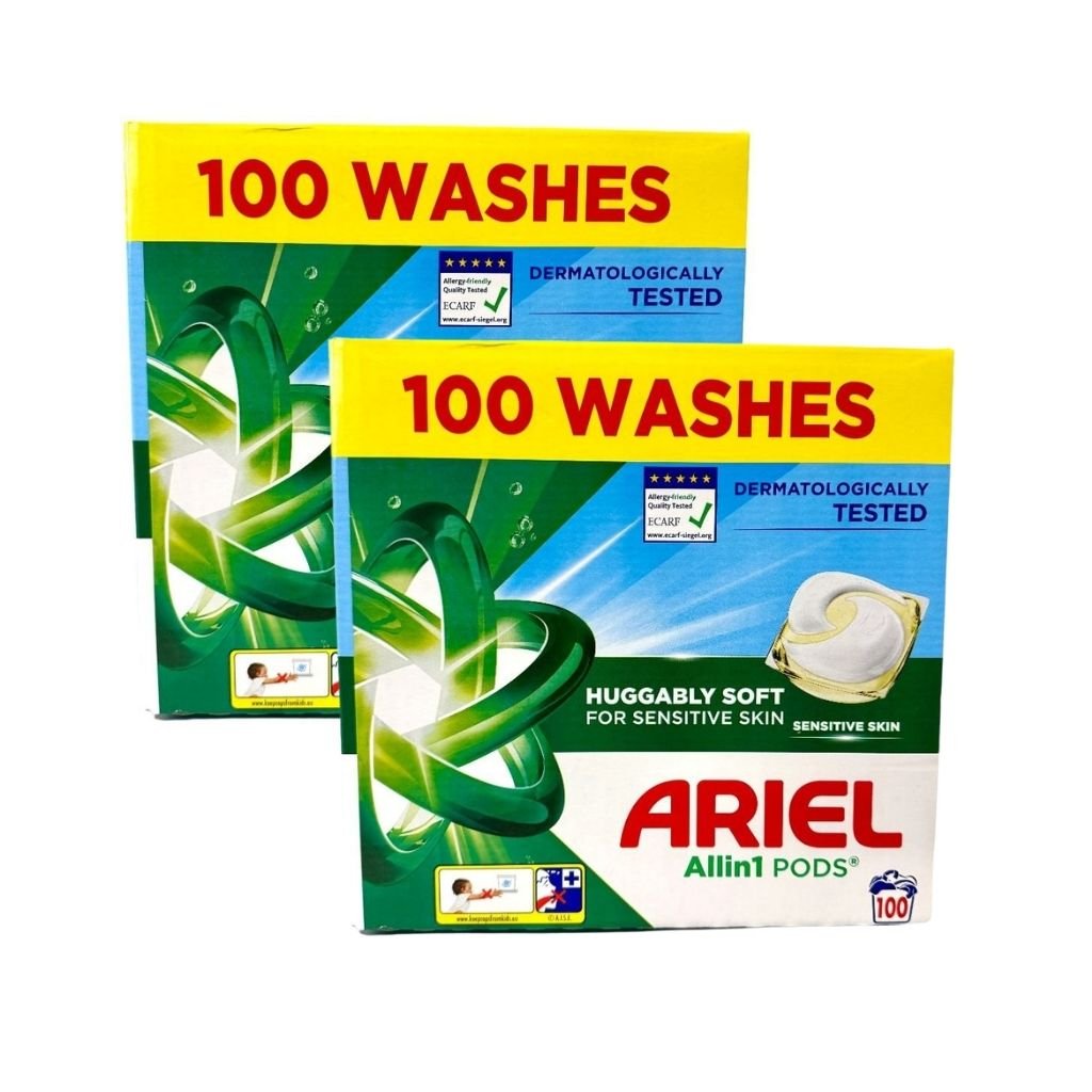 Super Deal = Ariel Sensitive Skin All-in-1 Pods 2X100 = 200 stuks8700216765619ArielPrijzenStorm.nl