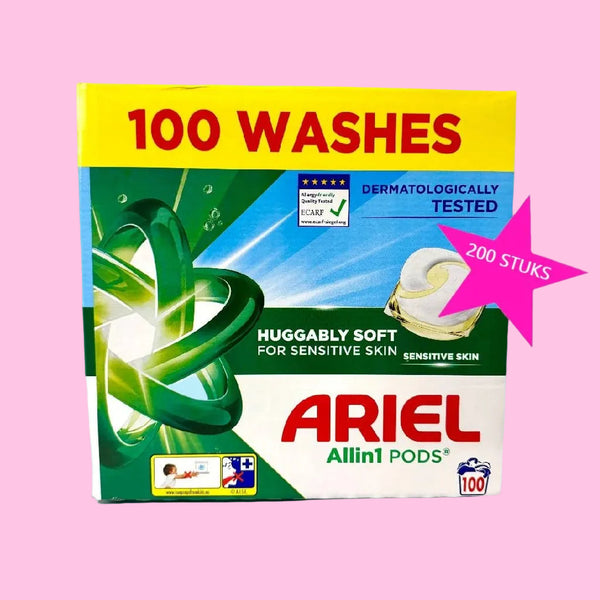 Super Deal = Ariel Sensitive Skin All - in - 1 Pods 2X100 = 200 stuks - Pods - PrijzenStorm.nl