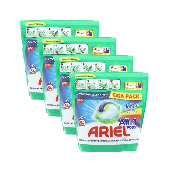 Super Deal = Ariel Touch of Lenor Fresh Color 4X54 = 216pods8006540734971ArielPrijzenStorm.nl