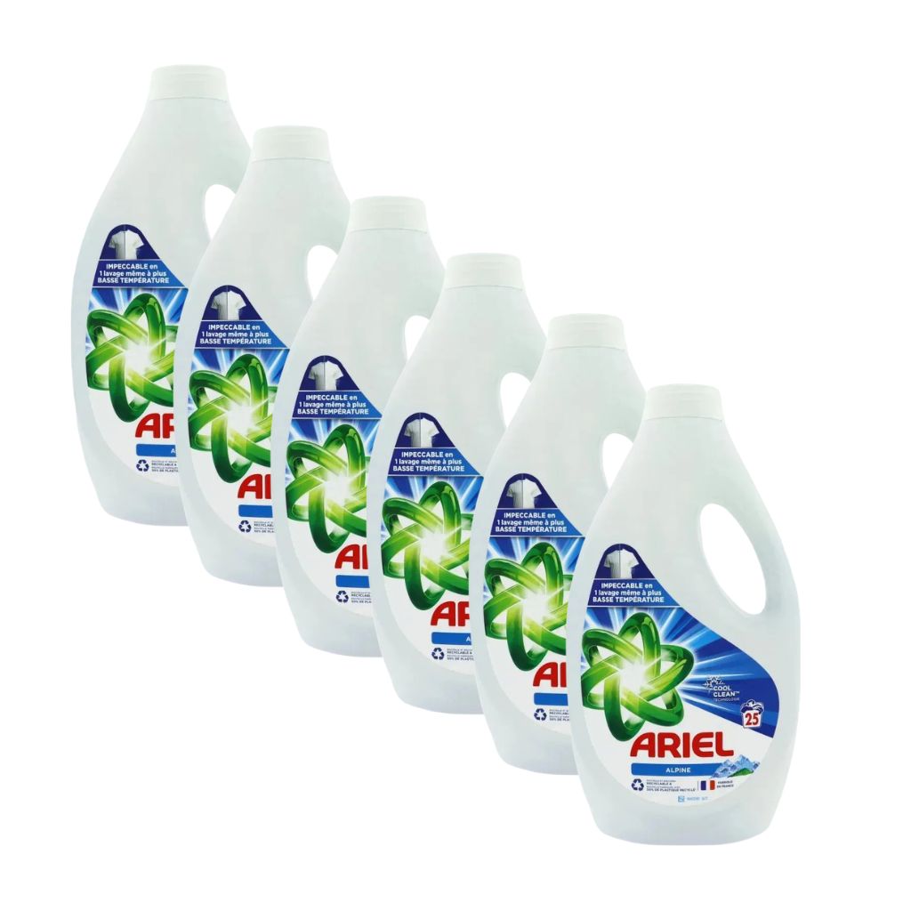 Super Deal = 6 x 25 wasbeurten Ariel Alpine vloeibaar wasmiddel