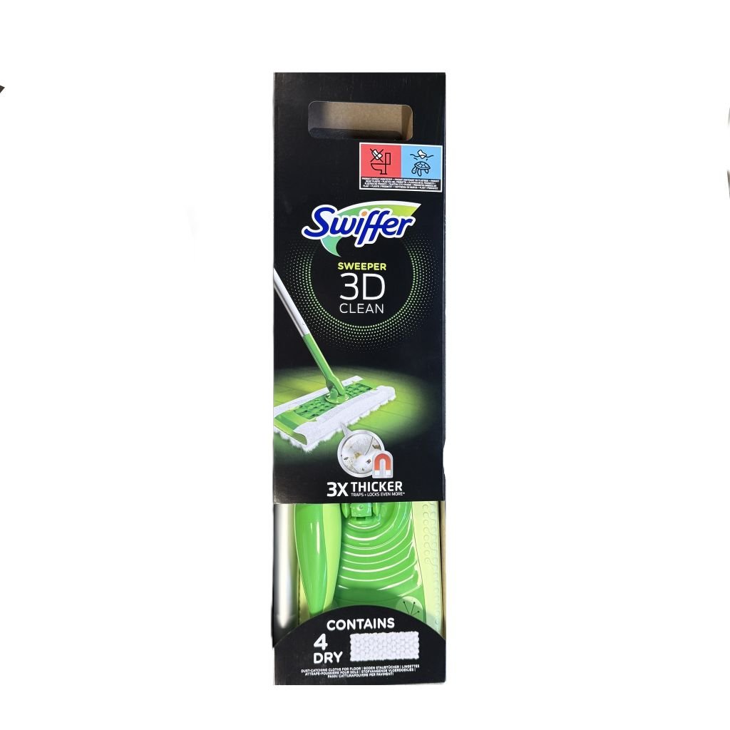 Swiffer Sweeper Dry 3D Clean Starterkit inclusief navulling 4 stuks - Schoonmaakartikel - PrijzenStorm.nl