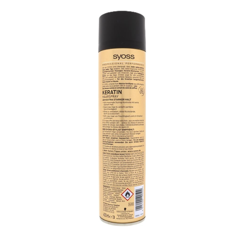 Syoss Keratin Haarspray 400ml - Haarstyling - PrijzenStorm.nl