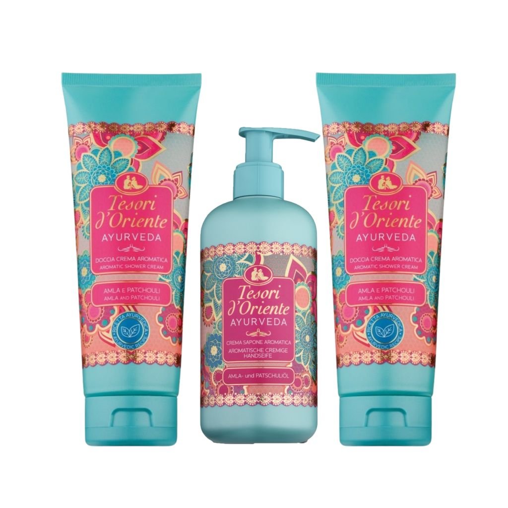 Tesori d’Oriente Ayurveda Set 2x Douchecrème & 1x Handzeep -Giftset- PrijzenStorm.nl