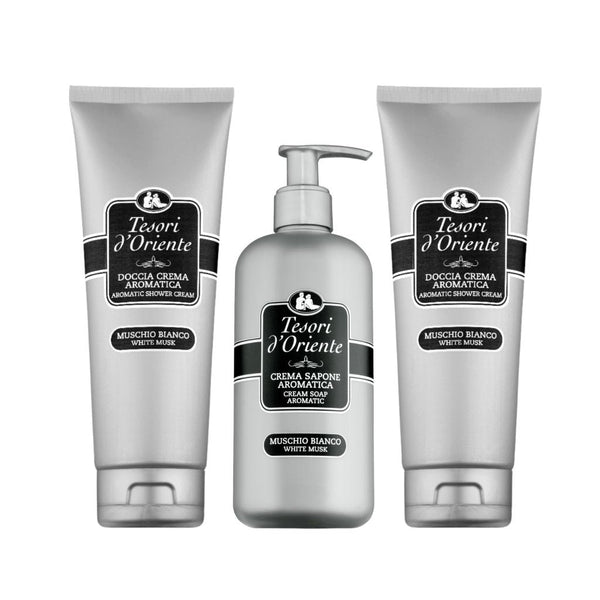 Tesori d’Oriente White Musk Set 2x Douchecrème & 1x Handzeep -Giftset- PrijzenStorm.nl