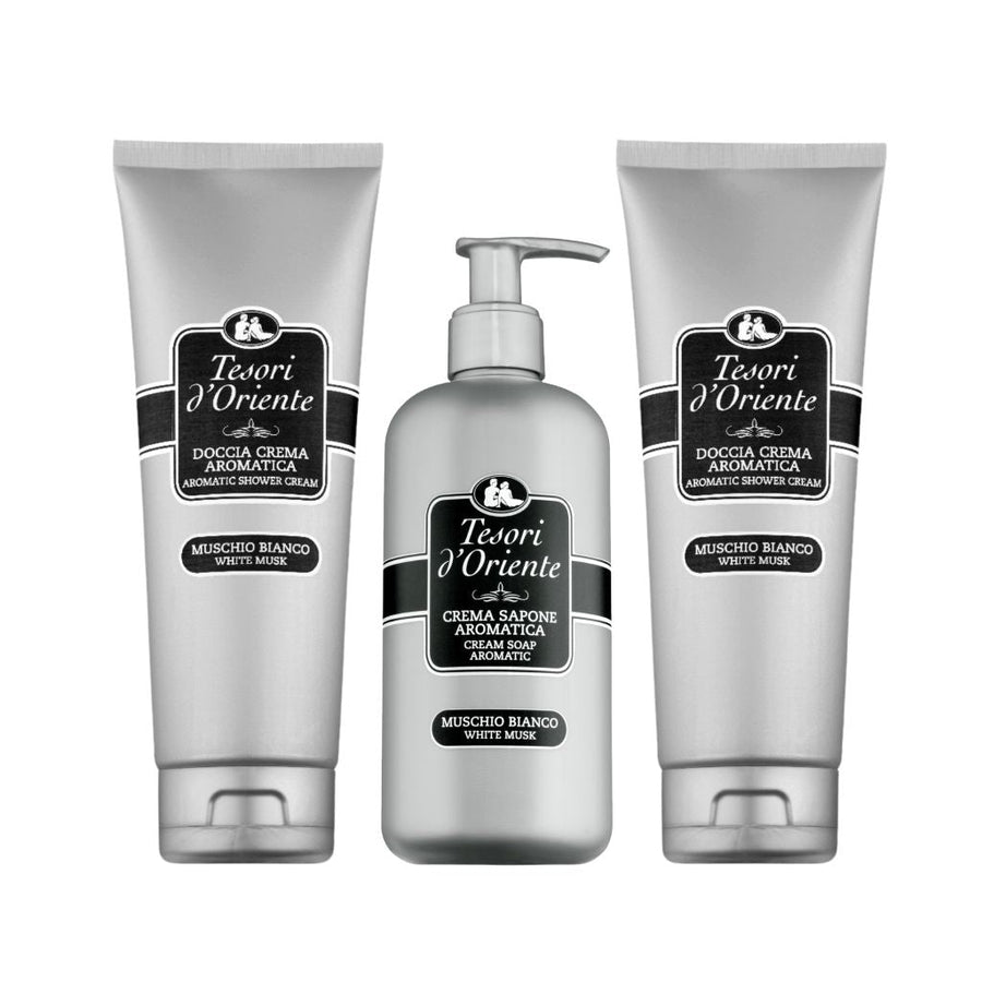 Tesori d’Oriente White Musk Set 2x Douchecrème & 1x Handzeep -Giftset- PrijzenStorm.nl