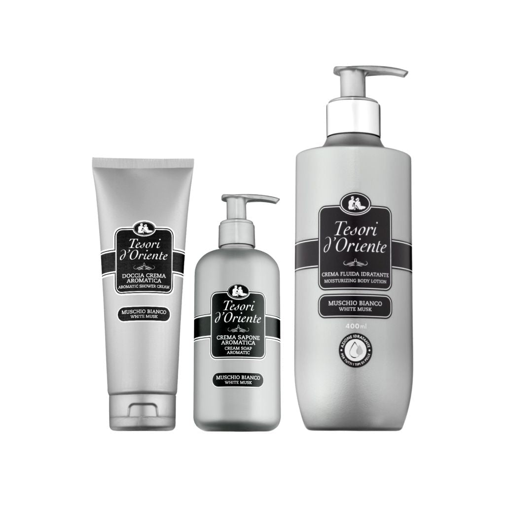 Tesori d’Oriente White Musk Set Douchecrème, Bodylotion & Handzeep -Giftset- PrijzenStorm.nl