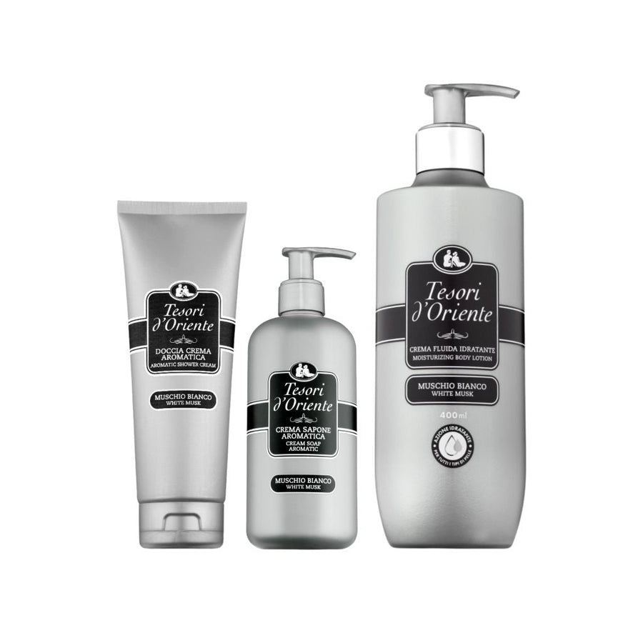 Tesori d’Oriente White Musk Set Douchecrème, Bodylotion & Handzeep -Giftset- PrijzenStorm.nl
