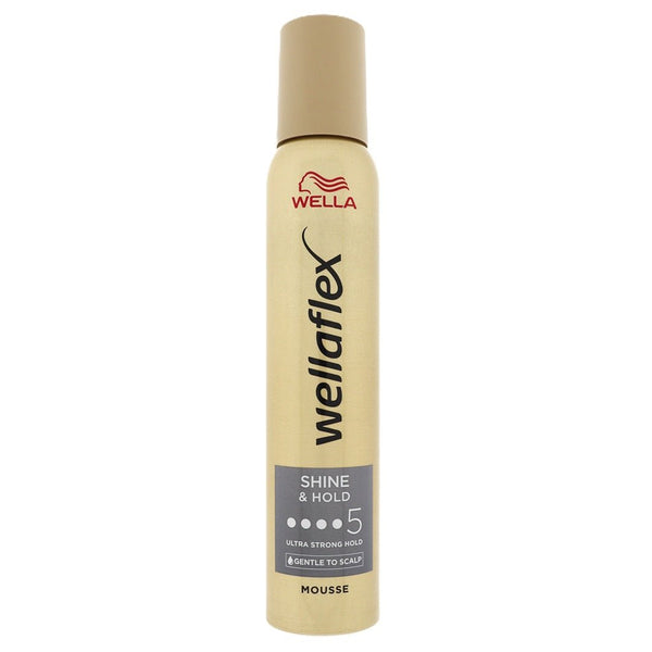 Wella Wellaflex Shine & Hold 5 Ultra Strong Hold Mousse 200ml - Haarstyling - PrijzenStorm.nl