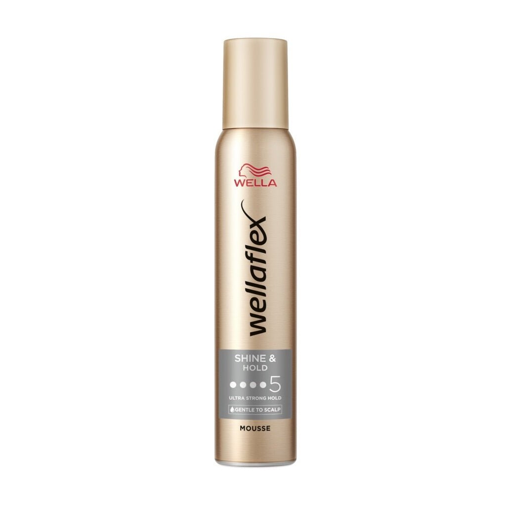 Wella Wellaflex Shine & Hold 5 Ultra Strong Hold Mousse 200ml - Haarstyling - PrijzenStorm.nl