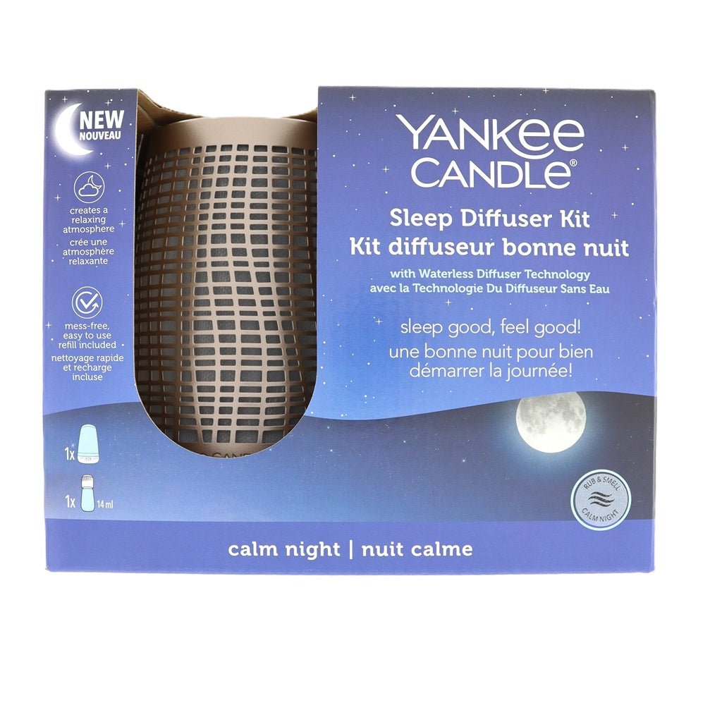 Yankee Candle Sleep Diffuser Kit Calm Night Brons - Luchtverfrisser - PrijzenStorm.nl