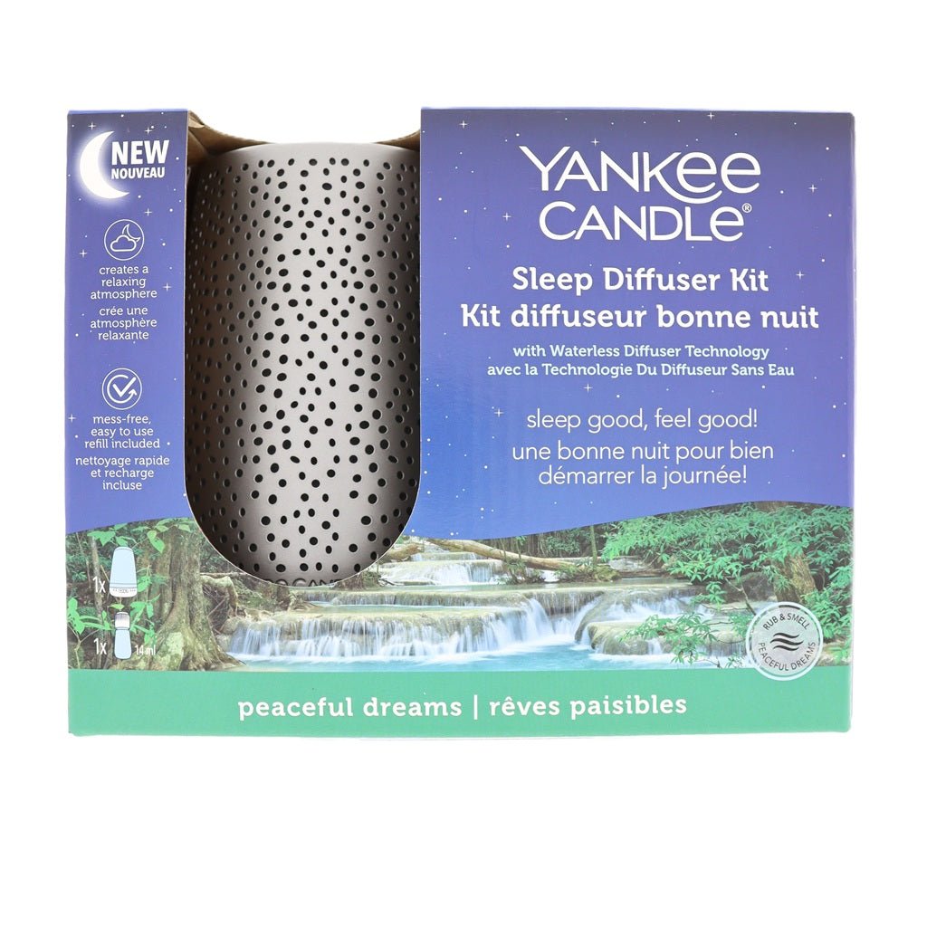 Yankee Candle Sleep Diffuser Kit Peaceful Dreams Zilver - Luchtverfrisser - PrijzenStorm.nl