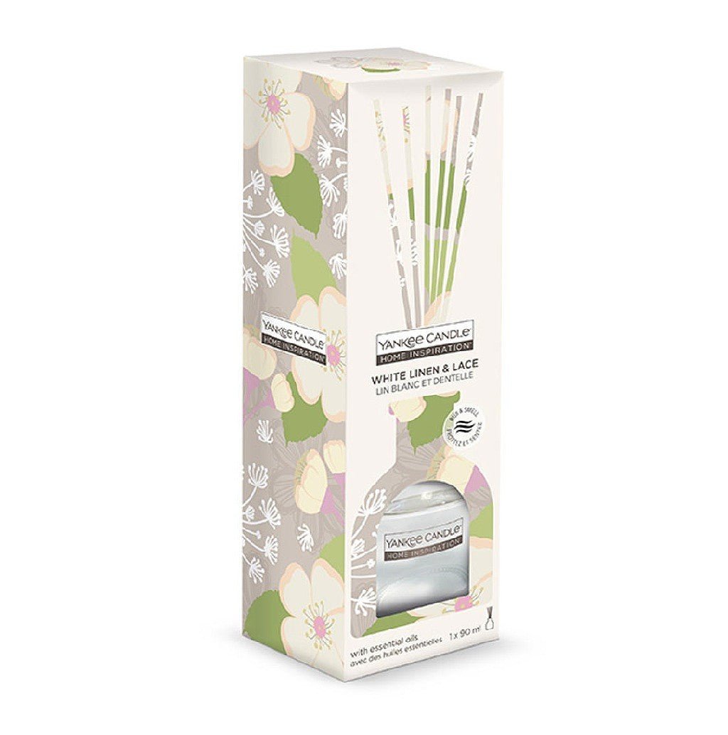 Yankee Candle White Linen & Lace geurstokjes 90ml - Geurstokjes - PrijzenStorm.nl