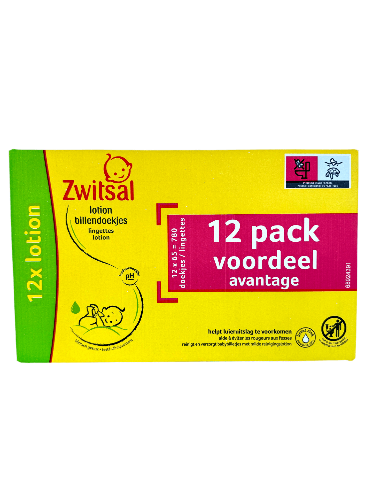Zwitsal Lotion billendoekjes 12X65 = 780 stuks - Baby Doekjes - PrijzenStorm.nl