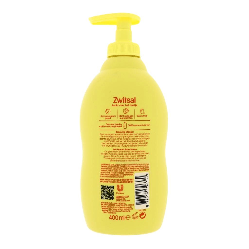 Zwitsal Zeepvrije Wascrème 400ml - Baby Bad & Wasgel - PrijzenStorm.nl