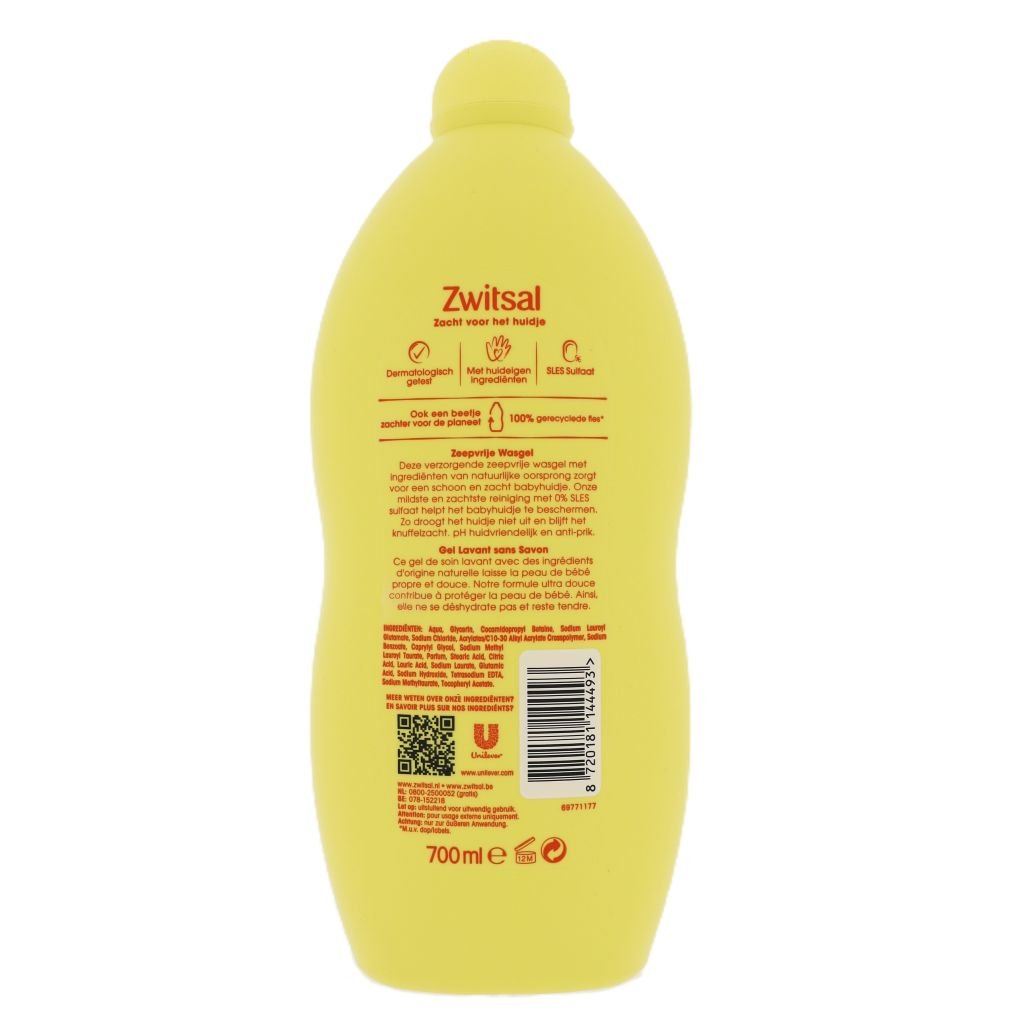 Zwitsal Zeepvrije Wasgel 700ml - Baby Bad & Wasgel - PrijzenStorm.nl